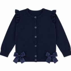 Caramelo Kids Girls Navy School Bow Cardigan 2051177