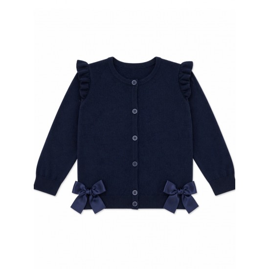 Caramelo Kids Girls Navy School Bow Cardigan 2051177