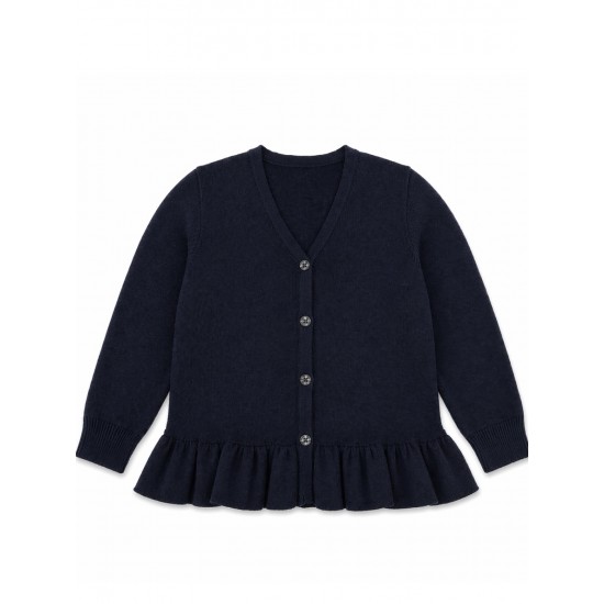 Caramelo Kids Navy School Frill Edge Cardigan 2051179