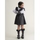 Caramelo Kids Girls Grey Flared Pinafore with Bow 342142