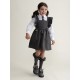 Caramelo Kids Girls Grey Flared Pinafore with Bow 342142
