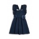 Caramelo Kids Girls Navy Flared Pinafore with Bow 342142