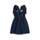 Caramelo Kids Girls Navy Flared Pinafore with Bow 342142