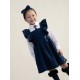 Caramelo Kids Girls Navy Flared Pinafore with Bow 342142