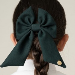 Caramelo Kids Girls Bottle Green School Hair Bow with Alligator clip 349793