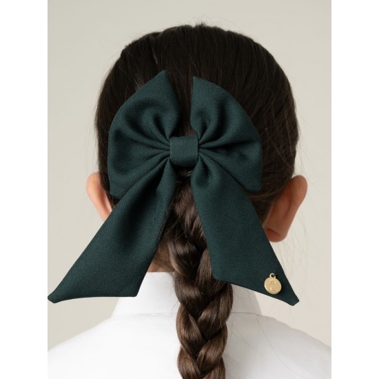 Caramelo Kids Girls Bottle Green School Hair Bow with Alligator clip 349793
