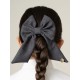 Caramelo Kids Girls Grey School Hair Bow with Alligator clip 349793