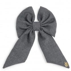 Caramelo Kids Girls Grey School Hair Bow with Alligator clip 349793