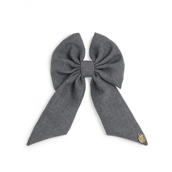 Caramelo Kids Girls Grey School Hair Bow with Alligator clip 349793
