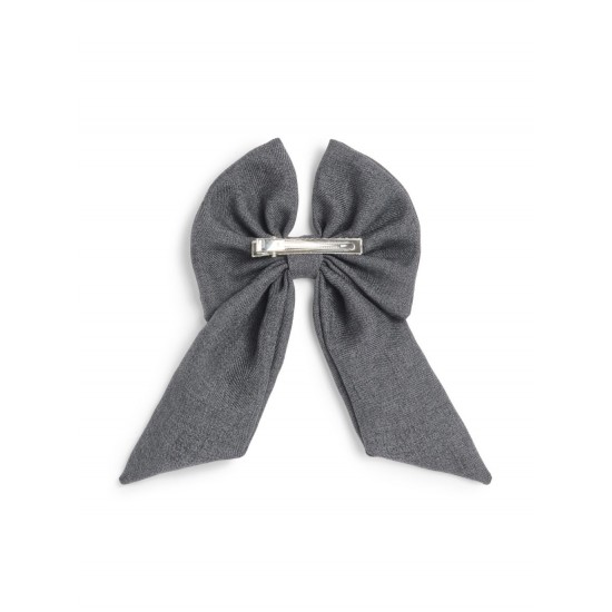 Caramelo Kids Girls Grey School Hair Bow with Alligator clip 349793