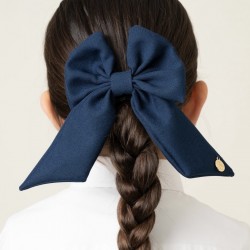 Caramelo Kids Girls Navy School Hair Bow with Alligator clip 349793