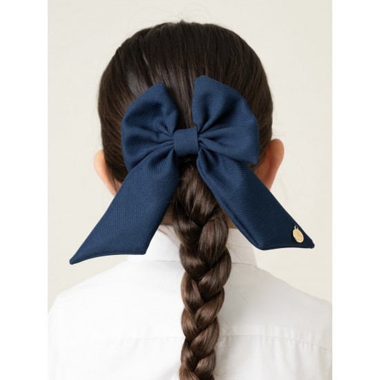 Caramelo Kids Girls Navy School Hair Bow with Alligator clip 349793