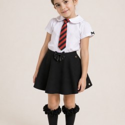 Caramelo Kids Black Skater School Skirt with In-built Shorts 3453118