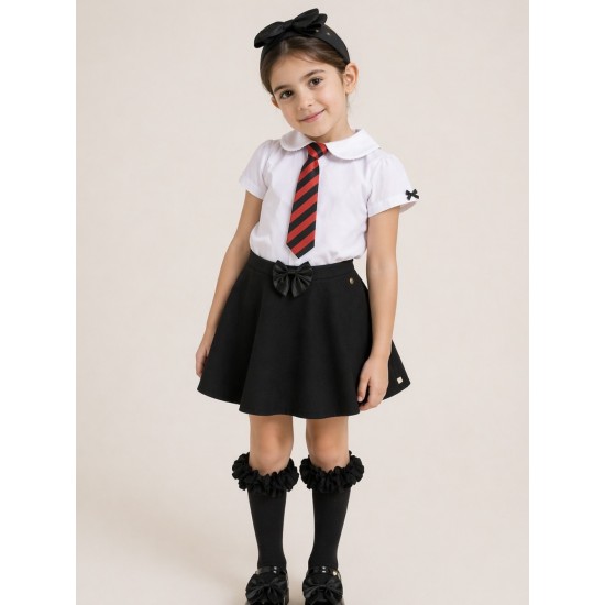 Caramelo Kids Black Skater School Skirt with In-built Shorts 3453118