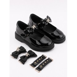 Caramelo Kids Black Interchangeable Straps Shoe 377107