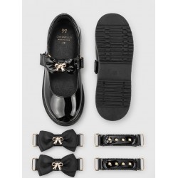 Caramelo Kids Black Interchangeable Straps Shoe 377107