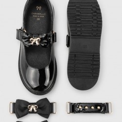 Caramelo Kids Black Interchangeable Straps Shoe 377107