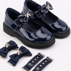 Caramelo Kids Navy Interchangeable Straps Shoe 377107