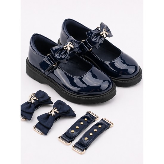 Caramelo Kids Navy Interchangeable Straps Shoe 377107