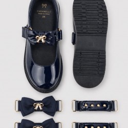 Caramelo Kids Navy Interchangeable Straps Shoe 377107