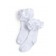 Caramelo Kids Girls White Ruffle ribbon Ankle socks 049