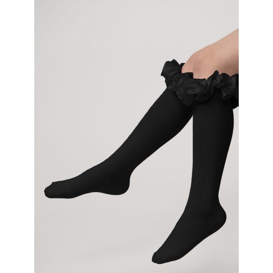 Caramelo Kids Girls Black Knee-high socks 044918 Caramelo Kids Girls Black Knee-high socks 044918