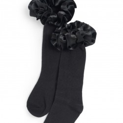 Caramelo Kids Girls Black Knee-high socks 044918 Caramelo Kids Girls Black Knee-high socks 044918