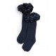 Caramelo Kids Navy Ruffle ribbon Knee length socks 044918