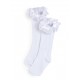 Caramelo Kids White Ruffle ribbon Knee length socks 044918