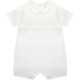 Emile et Rose SS26 Romper with pleated emb waistband & collar 7348WH Emile et Rose SS26 Romper with pleated emb waistband & collar 7348WH