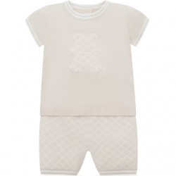 Emile et Rose SS26 Knitted beige bear Jumper & shorts 5399ST