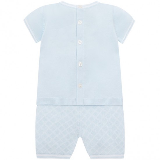 Emile et Rose SS26 Pale Blue Knitted bear Top & shorts set 5399 Emile et Rose SS26 Pale Blue Knitted bear Top & shorts set 5399