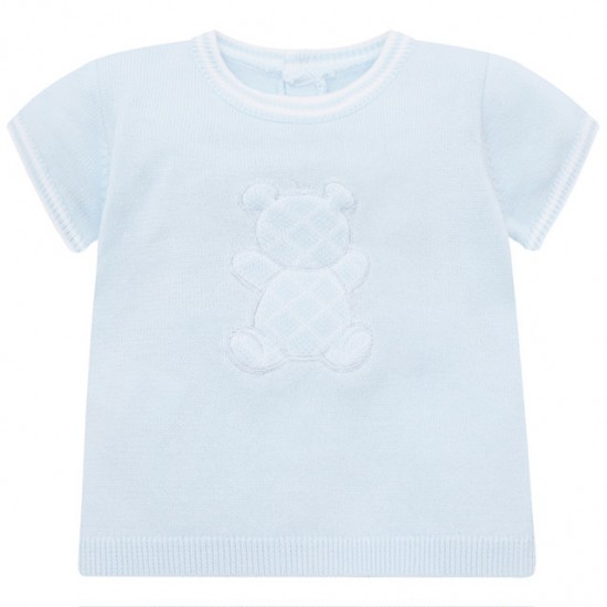 Emile et Rose SS26 Pale Blue Knitted bear Top & shorts set 5399 Emile et Rose SS26 Pale Blue Knitted bear Top & shorts set 5399