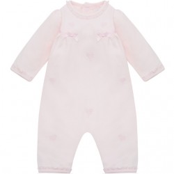 Emile et Rose  SS26 2PC pink - hearts embroidered Romper & headband 2654PP