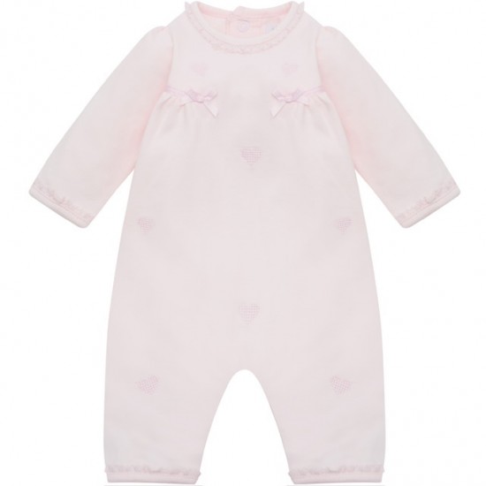 Emile et Rose  SS26 2PC pink - hearts embroidered Romper & headband 2654PP