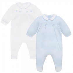 Emile et Rose  SS26 Boys Blue & White Babygrow Twin Pack 2645