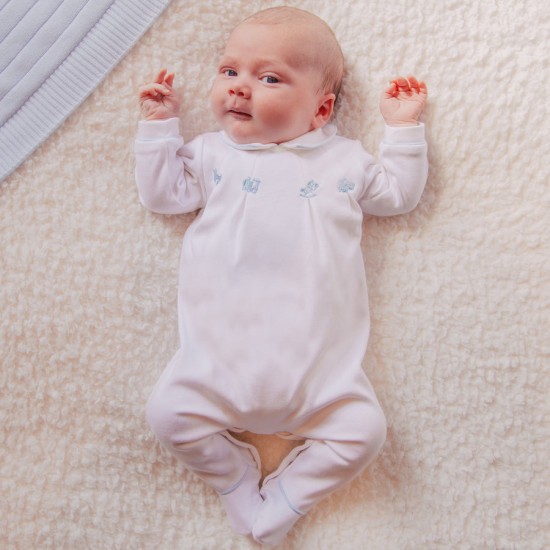 Emile et Rose SS26 Boys Blue & White Babygrow Twin Pack 2645 Emile et Rose SS26 Boys Blue & White Babygrow Twin Pack 2645