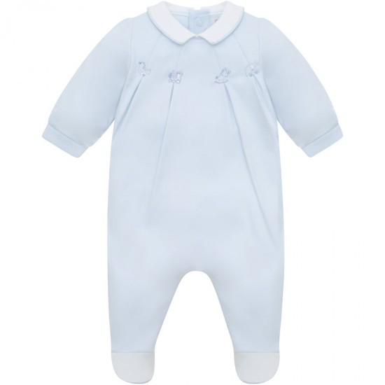Emile et Rose SS26 Boys Blue & White Babygrow Twin Pack 2645 Emile et Rose SS26 Boys Blue & White Babygrow Twin Pack 2645