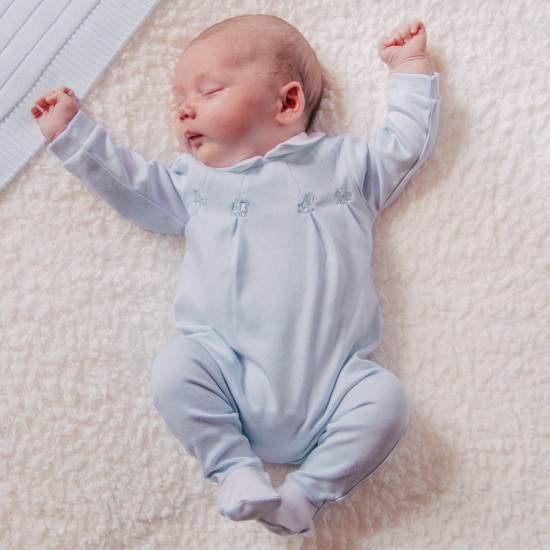 Emile et Rose SS26 Boys Blue & White Babygrow Twin Pack 2645 Emile et Rose SS26 Boys Blue & White Babygrow Twin Pack 2645