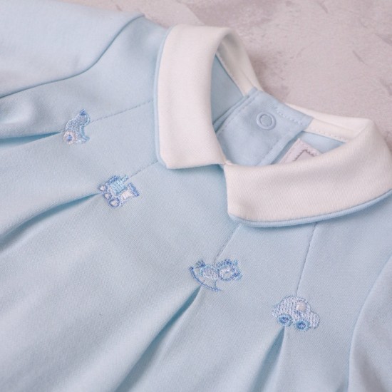 Emile et Rose SS26 Boys Blue & White Babygrow Twin Pack 2645 Emile et Rose SS26 Boys Blue & White Babygrow Twin Pack 2645