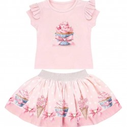 Gio Bambini SS26 Girls pink skirt set Cupcake YG-36-1 Gio Bambini SS26 Girls pink skirt set Cupcake YG-36-1