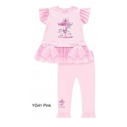 Gio Bambini SS26 Girls pink Leggings set YG-41-1