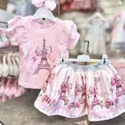 Gio Bambini SS26 Girls Pink skirt set YG-31