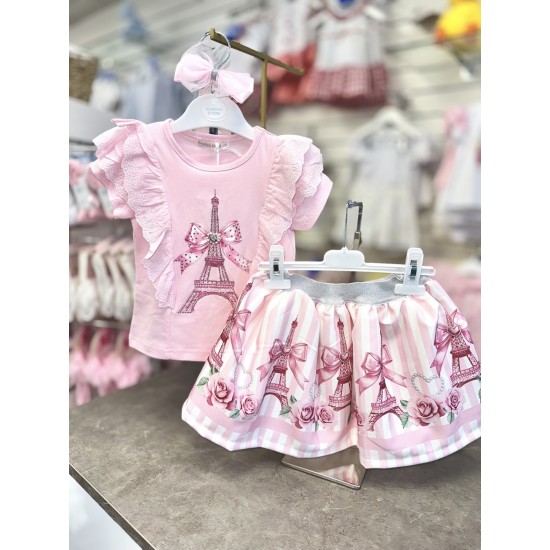 Gio Bambini SS26 Girls Pink skirt set YG-31 Gio Bambini SS26 Girls Pink skirt set YG-31