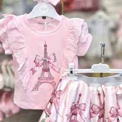 Gio Bambini SS26 Girls Pink skirt set YG-31 Gio Bambini SS26 Girls Pink skirt set YG-31