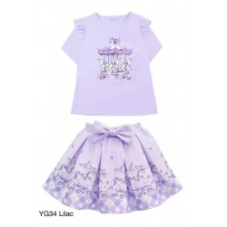 Gio Bambini SS26 Girls Lilac skirt set Carousel YG-34