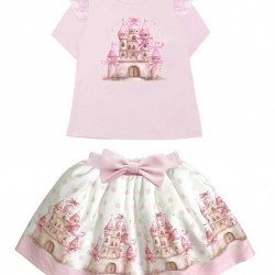 Gio Bambini SS26 Girls pink skirt set YG-30 Gio Bambini SS26 Girls pink skirt set YG-30