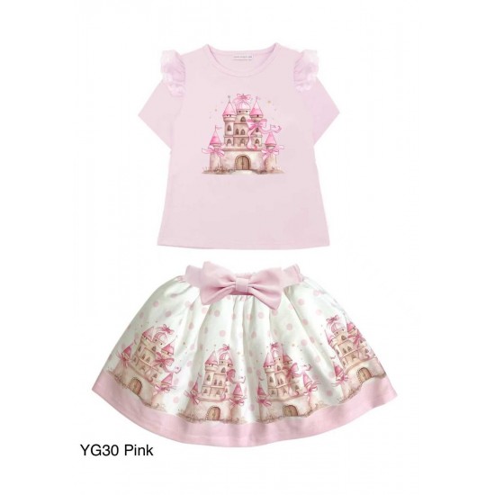 Gio Bambini SS26 Girls pink skirt set YG-30 Gio Bambini SS26 Girls pink skirt set YG-30