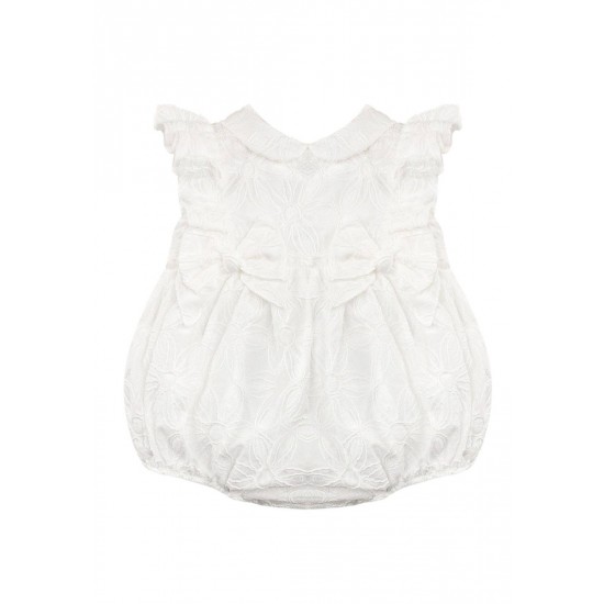 Jamiks Nubbi Girls Ivory Romper with Bows JLI025