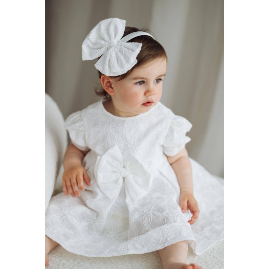 Jamiks Hervia Ivory Dress with Bow JLI036 Jamiks Hervia Ivory Dress with Bow JLI036